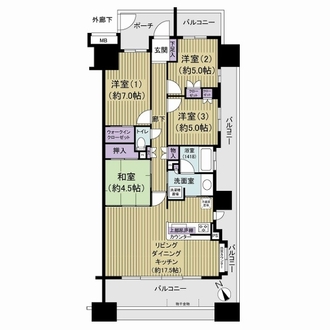 リバーフェイスの間取図