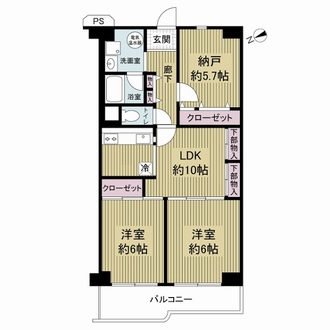 東大阪スカイハイツの間取図