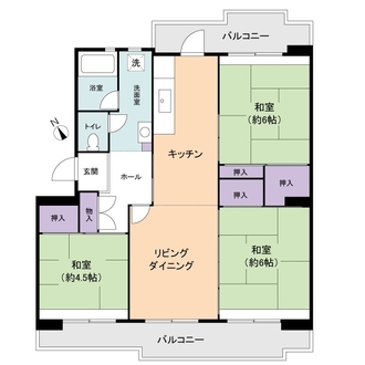永山ハイツ１号棟の間取図