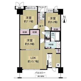 モンセーヌ住吉川公園1番館の間取図