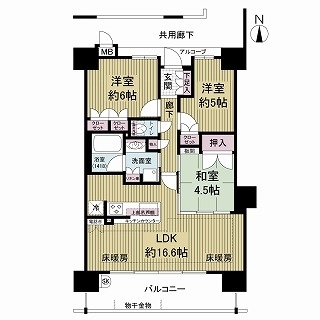 メゾンドール瓢箪山の間取図