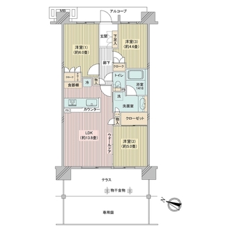 ザ・ガーデンズ東京王子　カームコートの間取図