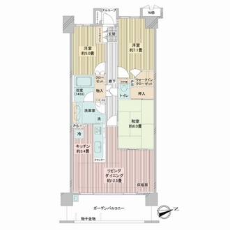 ルネアクアパークスビューフロントの間取図