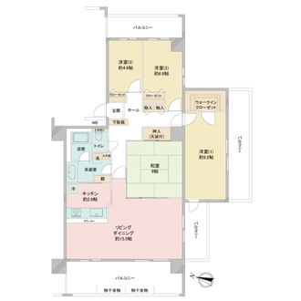 リジェンヌ京町２号棟の間取図