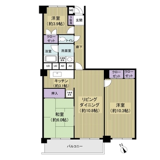 サンハイツ常盤平Ａ棟の間取図