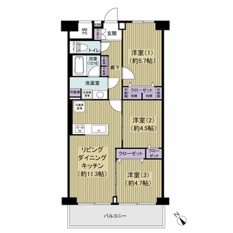 扇サンハイツの間取図