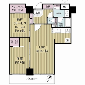 キングマンション堂島川の間取図