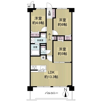 ペルル伏見桃山の間取図