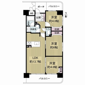 キングマンション都島Ｉの間取図