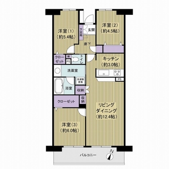 原木中山ファミールハイツ１号館の間取図