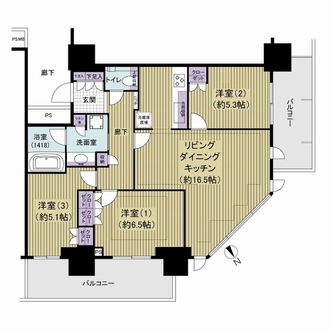 ザ・タワー十条の間取図