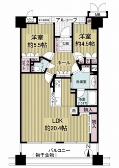 ルネヒューマンズガーデン鶴見の間取図