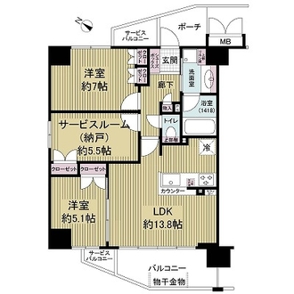 アービング若江岩田の間取図