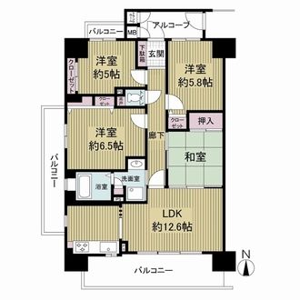 メイツ城東深江橋の間取図