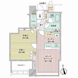 白金ザ・スカイWの間取図