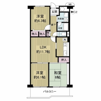 守口ハイライフＡ棟の間取図