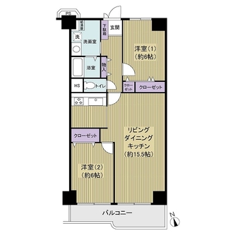 泉北星和台コーポラスの間取図