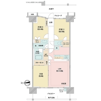 グランシンフォニアEASTの間取図