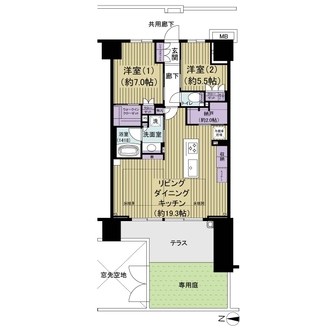 パークフロントテラス亀戸　ガーデン・レジデンスの間取図