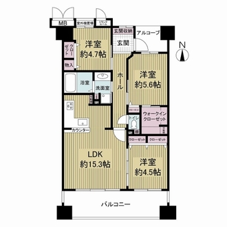 ルネヒューマンズガーデン鶴見の間取図