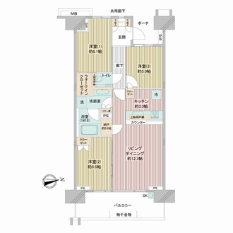 シティテラス加賀の間取図