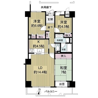 高槻グランドハイツの間取図