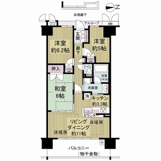 森都ＯＳＡＫＡイーストヴィルの間取図
