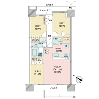 インプレスト東京八丁堀の間取図