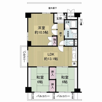 日商岩井野江マンションの間取図