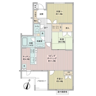 カーサフロレスタ西馬込弐番館の間取図
