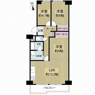 寝屋川東ファミリータウン北一番館の間取図