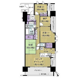 オーベルグランディオ千住大橋の間取図