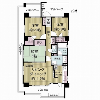 レクセルプラザ四ツ木の間取図