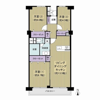 新松戸アゼリアパークハウスB棟の間取図