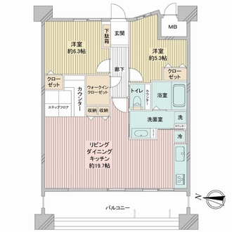 グランレーヴ川口の間取図
