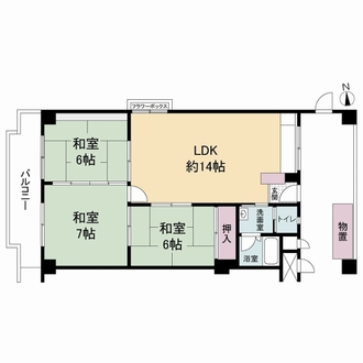 メガロコープ平野第５号棟の間取図
