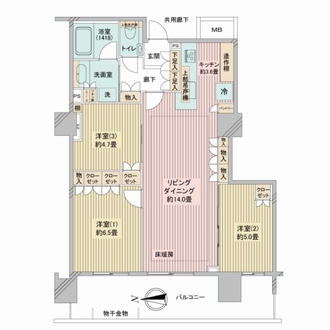 グレーシアタワー三鷹の間取図