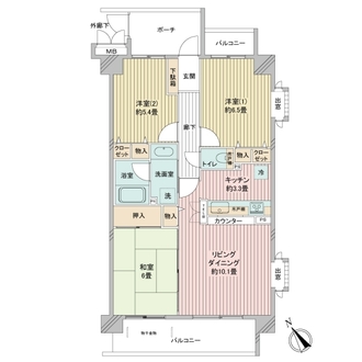 グリーンコーポ東希望ヶ丘の間取図