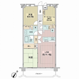日神パレステージ磯子の森５番館の間取図