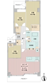 ルネブラン・クール北千里古江台の間取図
