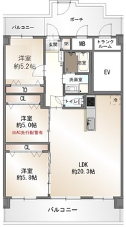 コスモシティ森林公園壱番館の間取図