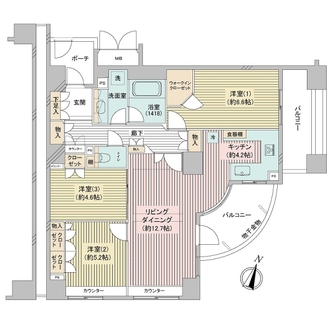 パークハウス下馬一丁目の間取図