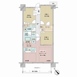オーベルグランディオ横浜鶴見ブリーズテラスの間取図