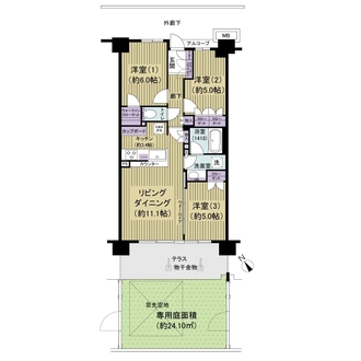 オーベルグランディオ横浜鶴見ブリーズテラスの間取図
