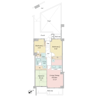 ヴィルヌーブ鷺沼２番館の間取図