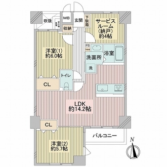 コスモ園田の間取図