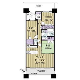 グランスイートブルー　ベイフロントタワーの間取図