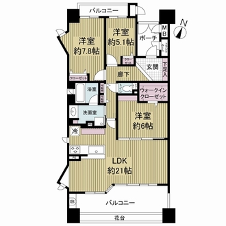 ルネグランディルAの間取図