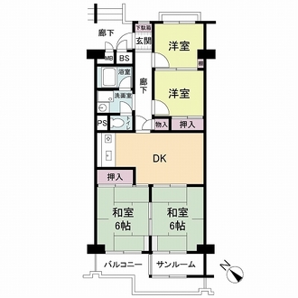 エバーグリーン第２住吉の間取図