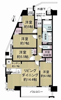 ライオンズ守山ディアライズの間取図